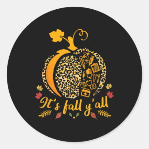 Sein Fall Yall Pumpkin Halloween Nurse Scrub Tops  Runder Aufkleber
