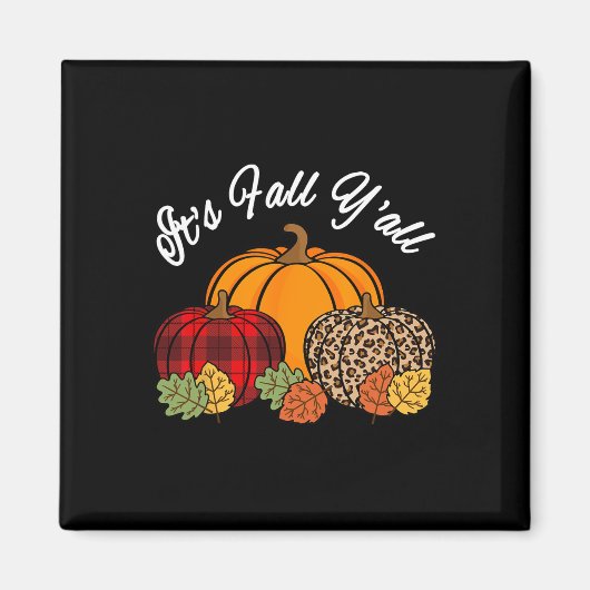 Sein Fall Yall Pumpkin Leopard Print Herbst Thanks Magnet (Vorne)
