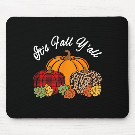 Sein Fall Yall Pumpkin Leopard Print Herbst Thanks Mousepad (Vorne)
