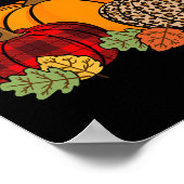 Sein Fall Yall Pumpkin Leopard Print Herbst Thanks Poster (Ecke)