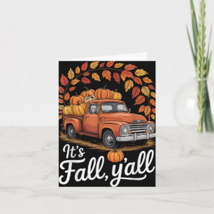 Sein Fall Yall Pumpkin Truck Herbstbaum Hallo Fall Karte