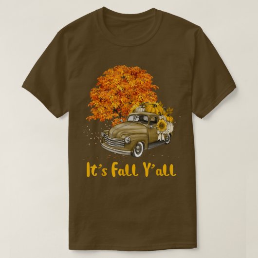 Sein Fall Yall Pumpkin Truck Herbstbaum Hallo Fall T-Shirt (Design vorne)