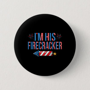 Sein Firecracker 4. Juli Niedlich Matching Couple Button