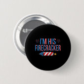 Sein Firecracker 4. Juli Niedlich Matching Couple Button (Vorne & Hinten)