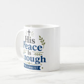 Sein Friede genügt Morgen-Gebetszitat Kaffeetasse (Vorderseite Links)