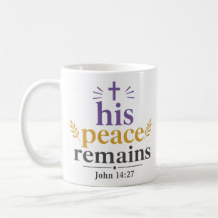 Sein Frieden bleibt christliche Schriftart Typogra Kaffeetasse