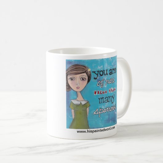 Sein gemaltes Wort - Spatz-Kaffee Tasse (VorderseiteRechts)