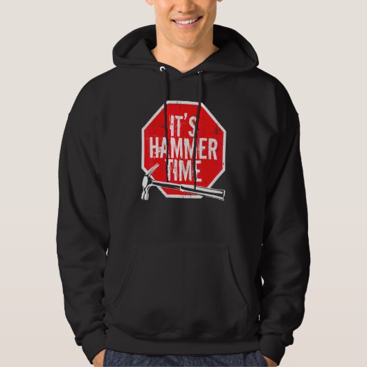 Sein Hammer-Zeit-Zimmermann oder Handwerker Hoodie (Vorderseite)
