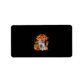 sein Herbst-Schnauzer-Hund zwischen Erntedank Adressaufkleber (Vorne)