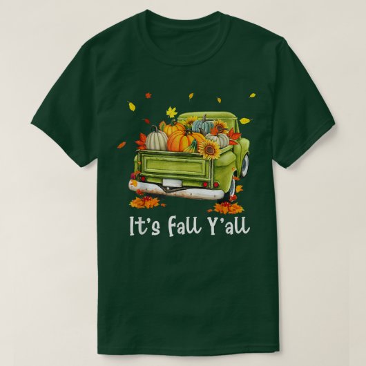 Sein Herbst Yall Pumpkin Truck Herbst Sonnenblume T-Shirt (Design vorne)