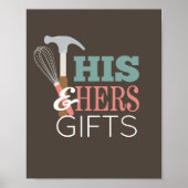 Sein & Hers Hammer Whisk Couple Dusche Geschenke S Poster (Vorne)