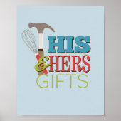 Sein & Hers Hammer Whisk Couple Dusche Geschenke S Poster (Vorne)