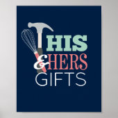 Sein & Hers Hammer Whisk Couple Dusche Geschenkzei Poster (Vorne)