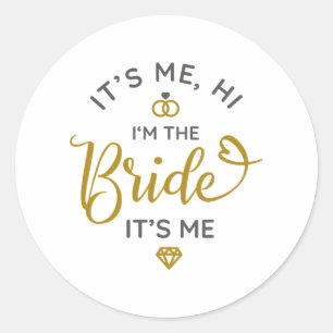 Sein Ich Hallo in der Bridge seine Me Wedding Day  Runder Aufkleber