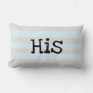 SEIN "Ich liebe sie" blau-graues Softpastell-Kisse Lendenkissen