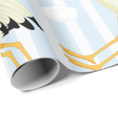 Sein Junge-Blau-Storch-Thema Geschenkpapier (Rolleneckpunkt)