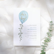 Sein Junge | Blue Balloon Baby Showbudget