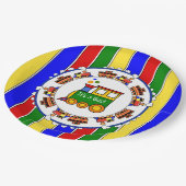 Sein Junge, Choo Choo Train Baby Dusche Party Pappteller (Schrägansicht)