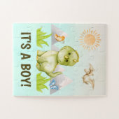 Sein Junge Dinosaurier Thema Gender Reveal Baby Du Puzzle (Horizontal)