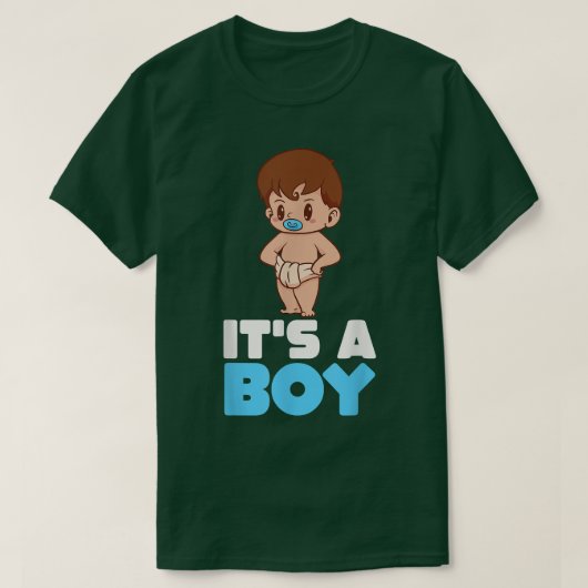 Sein Junge Geschlecht offenbart Baby-Dusche Kawaii T-Shirt (Design vorne)