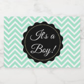 Sein Junge Sage Green Baby Dusche Glas Mason Jar Lebensmitteletikett (Einzelnes Label)