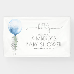Sein Junge Silver Blue Balloon Baby Duschbanner Banner