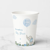 Sein Junge Wasserfarbe Elephant Blue Balloons Baby Pappbecher (Rückseite)