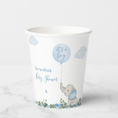 Sein Junge Wasserfarbe Elephant Blue Balloons Baby Pappbecher (Vorderseite)