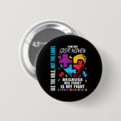 Sein Kampf Blue Great Nephew Autismus Awareness Ta Button (Vorne & Hinten)