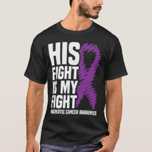 Sein Kampf gegen Lila Bauchspeicheldrüsenkrebs T-Shirt