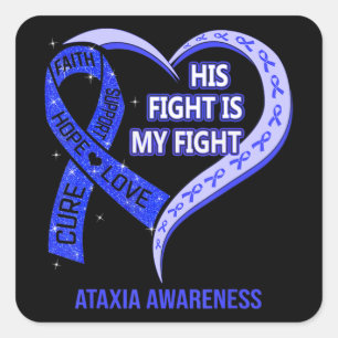 Sein Kampf ist mein Kampf Ataxie Bewusstsein Blaue Quadratischer Aufkleber