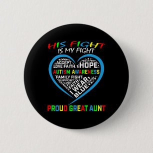 Sein Kampf ist mein Kampf gegen Autismus Bewusstse Button