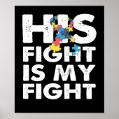 Sein Kampf ist mein Kampf gegen Autismus Bewusstse Poster (Vorne)