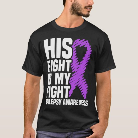 Sein Kampf ist mein Kampf gegen Lila Ribbon Epilep T-Shirt (Vorderseite)