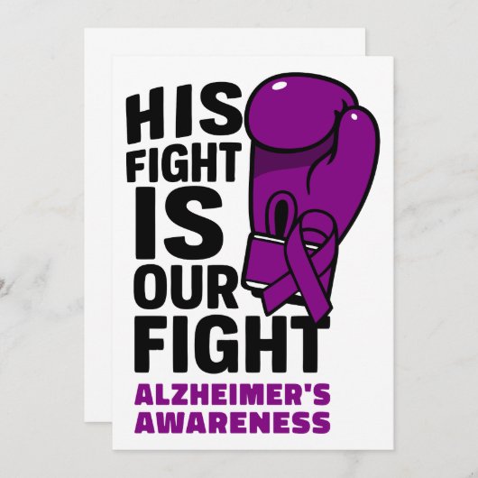 Sein Kampf ist unser Kampf - Alzheimer's Bewusstse Einladung (Vorne/Hinten)