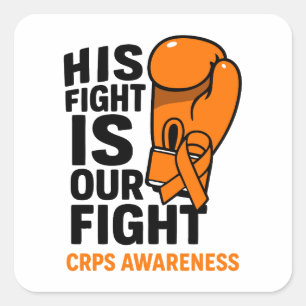 Sein Kampf ist unser Kampf mit CRPS-Unterstützung Quadratischer Aufkleber