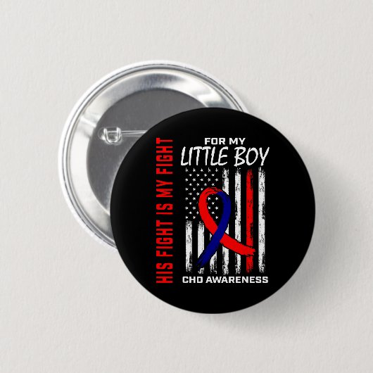 Sein Kampf Kleiner Junge Son Chd Bewusstsein Ameri Button (Vorne & Hinten)