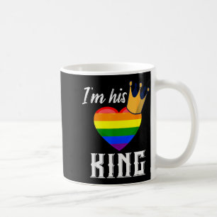 Sein König - LGBTQ Regenbogenherz schwuler Freund Kaffeetasse