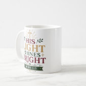 Sein Licht scheint helles Morgen-Schriftzitat Kaffeetasse (Vorderseite Links)