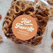 Sein Liebling Burnt Orange Retro Boho Wedding Runder Aufkleber