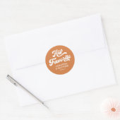 Sein Liebling Burnt Orange Retro Boho Wedding Runder Aufkleber (Umschlag)