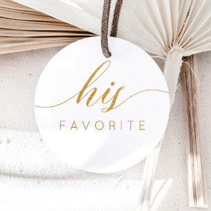 Sein Lieblings-Geschenk mit falscher Gold-Calligra Runder Aufkleber