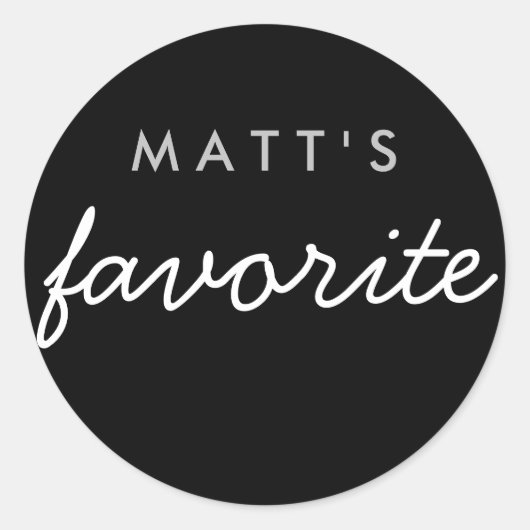 "Sein Lieblingsjause Black Silver Runder Aufkleber (Vorderseite)