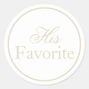 Sein Lieblingsticker für die Hochzeit Beige Ivory Runder Aufkleber
