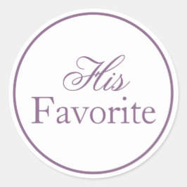Sein Lieblingsticker für Hochzeit Lilac Lavender L Runder Aufkleber