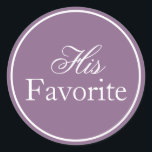 Sein Lieblingsticker für Hochzeit Lilac Lavender L Runder Aufkleber<br><div class="desc">Verbessern Sie Ihre Hochzeitsfeier mit diesen Personalisierten Gastgeschenk Hochzeit Stickers. Diese individuell gestalteten Labels sind ideal, um Ihren Gastgeschenke Hochzeiten eine Touch Eleganz zu verleihen. Sie spiegeln Ihren einzigartigen Stil wider und machen Ihren Tag noch unvergesslicher. Wählen Sie aus einer Vielzahl von Farben und Schriftart, um Ihre Hochzeitsaufkleber mit Namen,...</div>