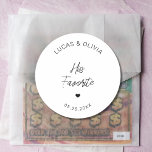 Sein liebstes Brautparty für Hochzeit mit Candy-Ge Runder Aufkleber<br><div class="desc">Sein Lieblingstitel für Hochzeit Candy Gevor Brautparty Classic Round Sticker</div>