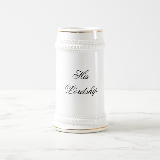 Sein Lordschafts-Bier Stein Bierglas (Mittel)