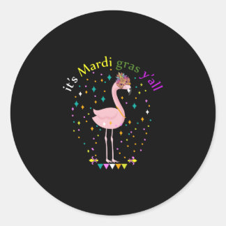 Sein Mardi Gras Funny Mask Flamingo Lover Runder Aufkleber