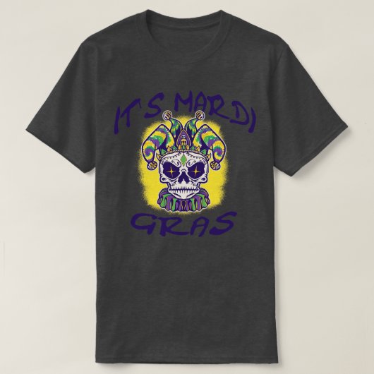 Sein Mardi Gras Lasse Party Sugar Skull TShirt (Design vorne)